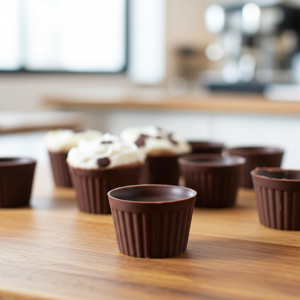 Copos de Chocolate Negro para Ginja