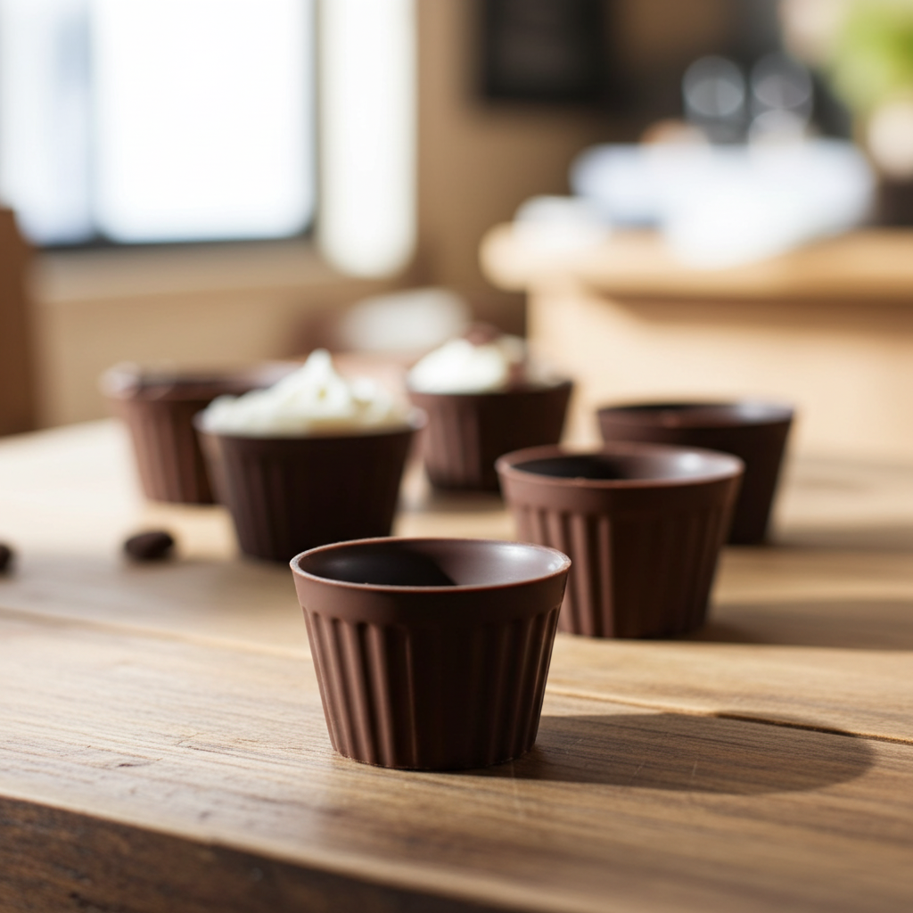 Copos de Chocolate Negro para Ginja